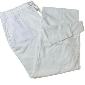 Old Navy plus women pants white XL string tie wide legs new